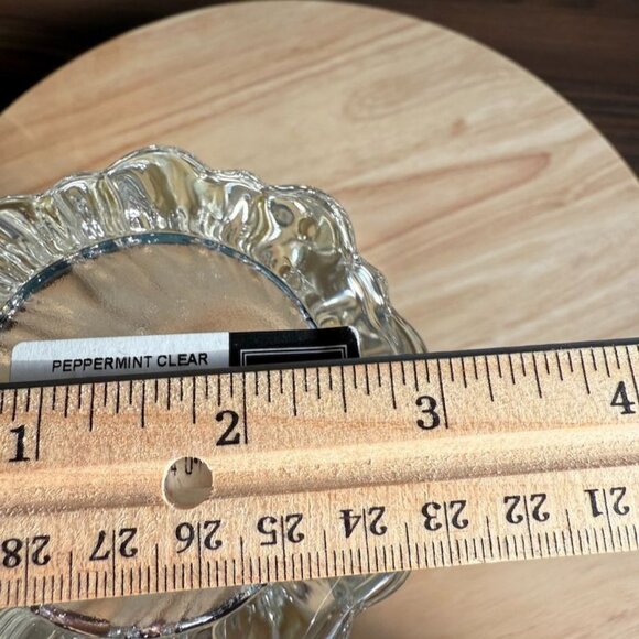 Vtg 90s Mikasa Vase Peppermint Clear Swirlw Tags Germany 8" Scalloped Heavy - Picture 9 of 9